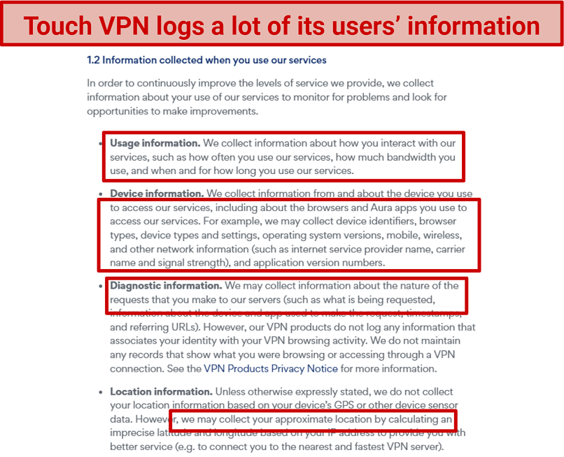 Privacy — Logs and Stores Your Information and Activity